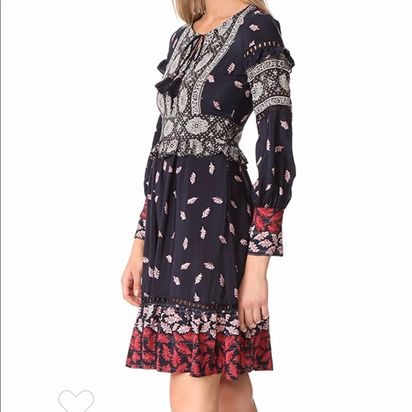 Sea Ruffle Sleeve Belted Dress - Picture 3 of 5